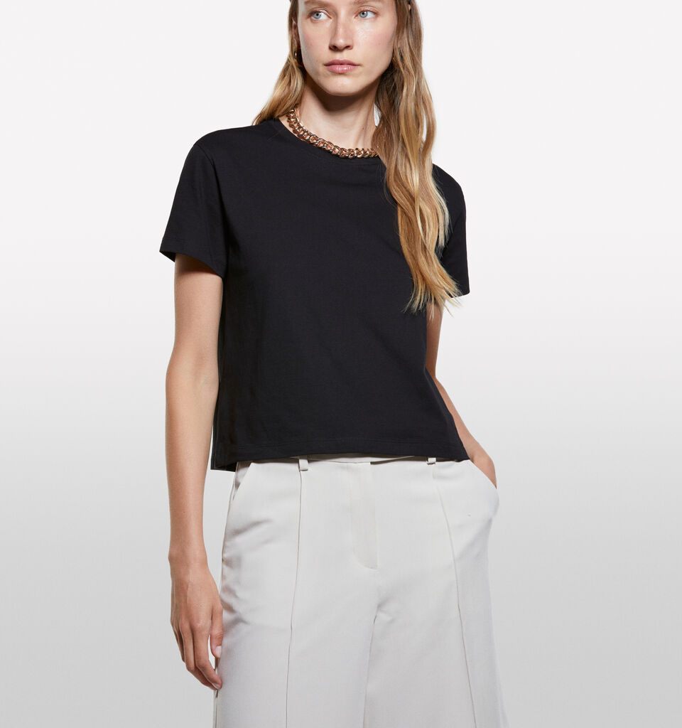 Μπλούζα boxy fit μαύρη - μπλουζάκια κοντομάνικα γυναικεία - Μαυρο | Sisley image number 3